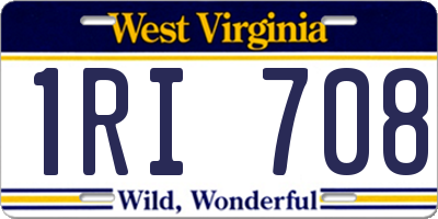 WV license plate 1RI708
