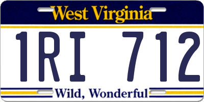 WV license plate 1RI712