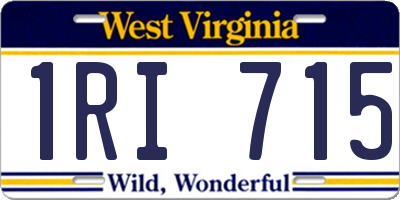 WV license plate 1RI715