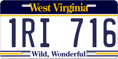 WV license plate 1RI716