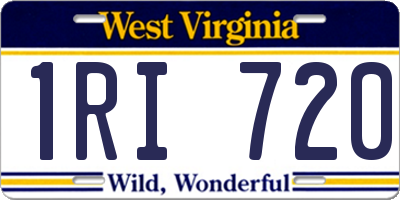 WV license plate 1RI720
