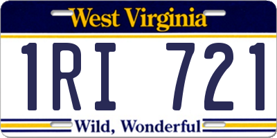 WV license plate 1RI721