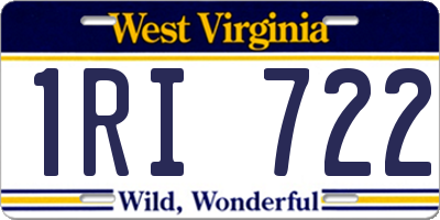 WV license plate 1RI722