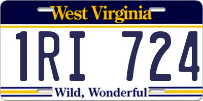 WV license plate 1RI724