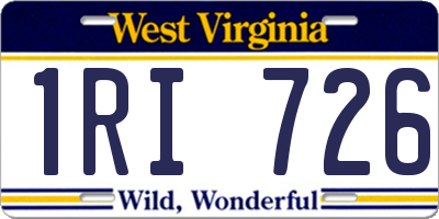 WV license plate 1RI726