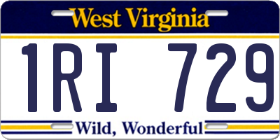 WV license plate 1RI729
