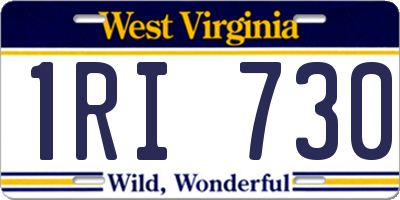 WV license plate 1RI730