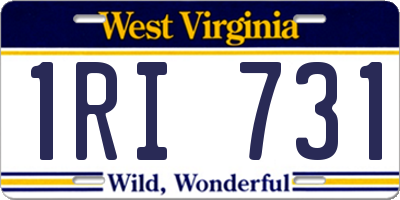WV license plate 1RI731