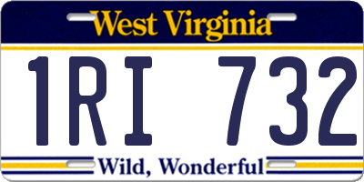 WV license plate 1RI732