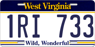 WV license plate 1RI733