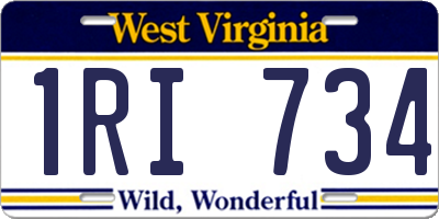 WV license plate 1RI734