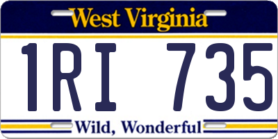 WV license plate 1RI735