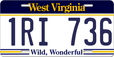 WV license plate 1RI736