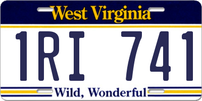 WV license plate 1RI741