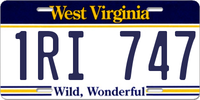 WV license plate 1RI747