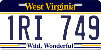 WV license plate 1RI749