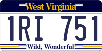 WV license plate 1RI751