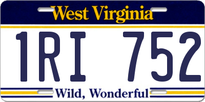 WV license plate 1RI752