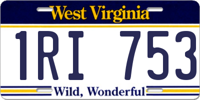 WV license plate 1RI753