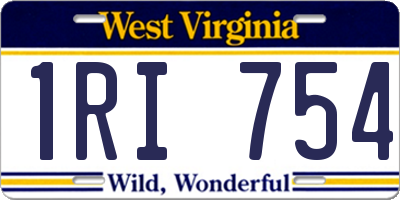 WV license plate 1RI754