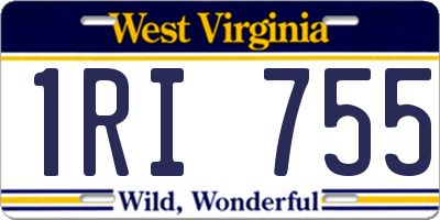 WV license plate 1RI755