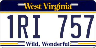 WV license plate 1RI757
