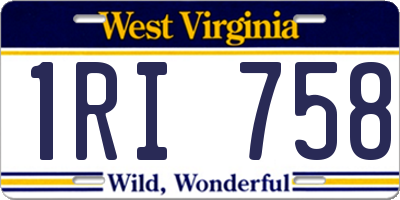 WV license plate 1RI758
