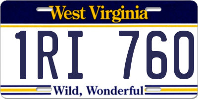WV license plate 1RI760
