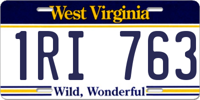 WV license plate 1RI763