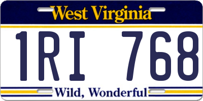 WV license plate 1RI768