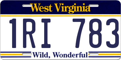 WV license plate 1RI783