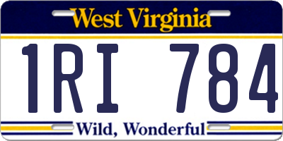 WV license plate 1RI784