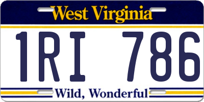 WV license plate 1RI786