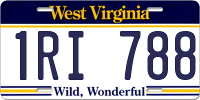 WV license plate 1RI788
