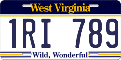 WV license plate 1RI789