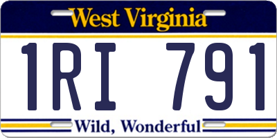 WV license plate 1RI791