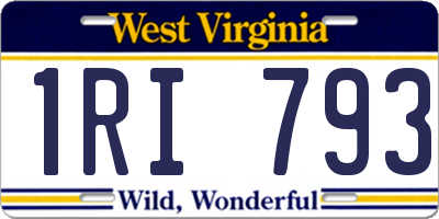 WV license plate 1RI793