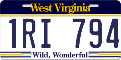 WV license plate 1RI794