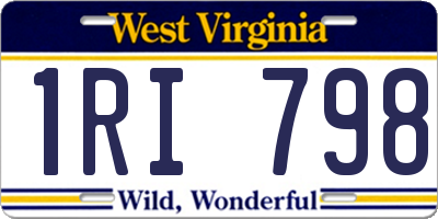 WV license plate 1RI798