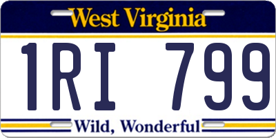 WV license plate 1RI799