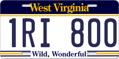 WV license plate 1RI800