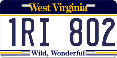 WV license plate 1RI802