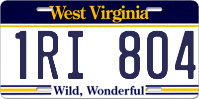 WV license plate 1RI804