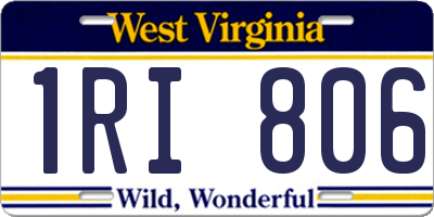 WV license plate 1RI806