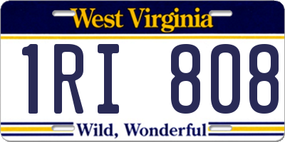 WV license plate 1RI808