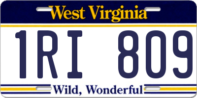 WV license plate 1RI809