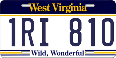 WV license plate 1RI810