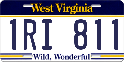 WV license plate 1RI811