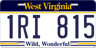 WV license plate 1RI815