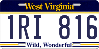 WV license plate 1RI816